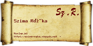 Szima Réka névjegykártya